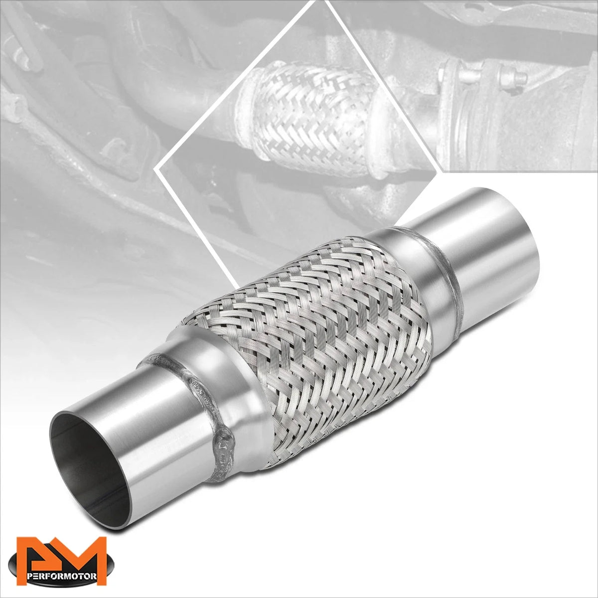 Stainless Steel 10" Flex Tube Exhaust Pipe 2.25" OD Double Braid
