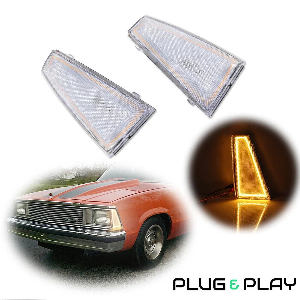 Amber LED Side Marker Lights for Chevrolet Malibu El Camino (1980–1981)