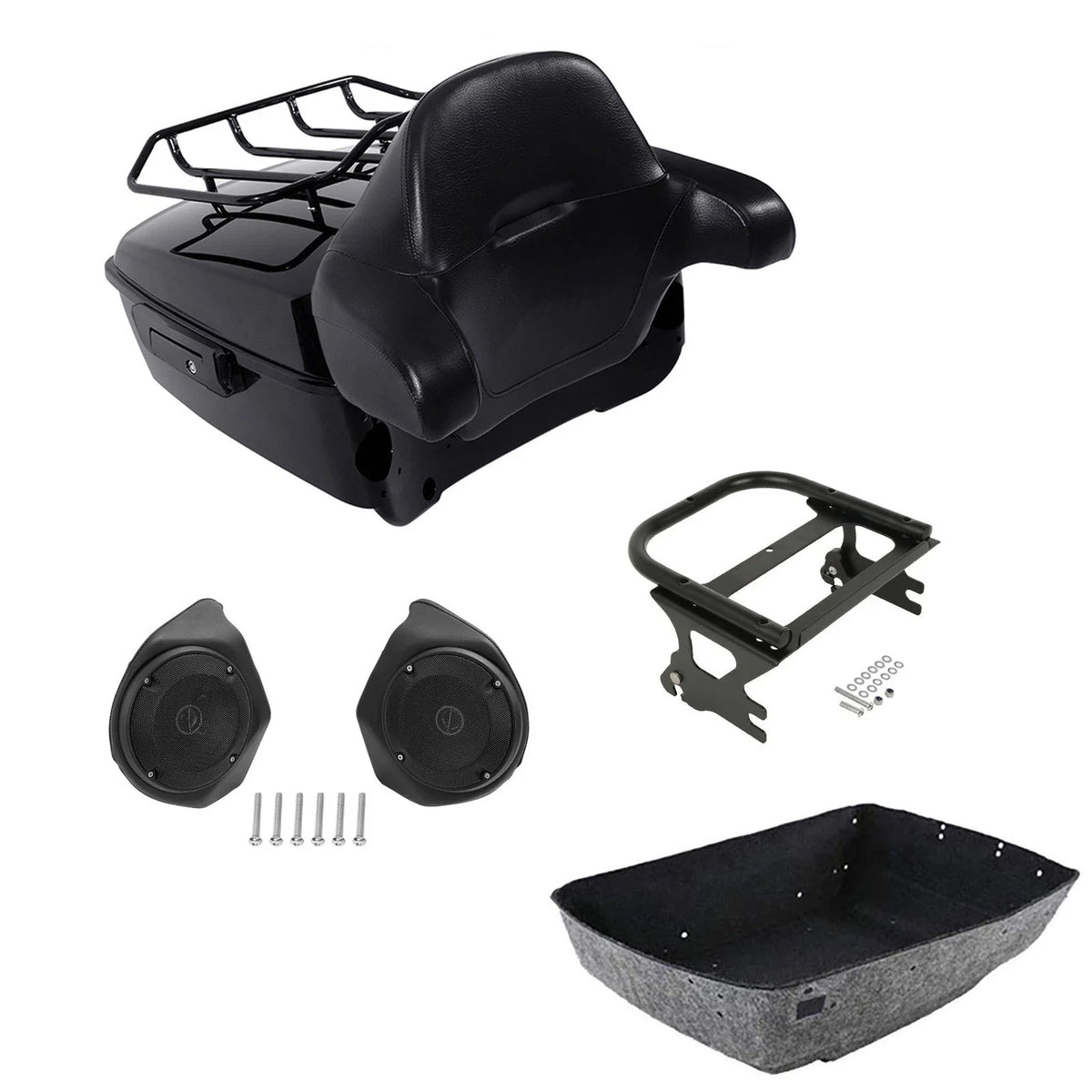 Trunk Speakers Mount with Backrest for Harley Electra Glide 1997-2008