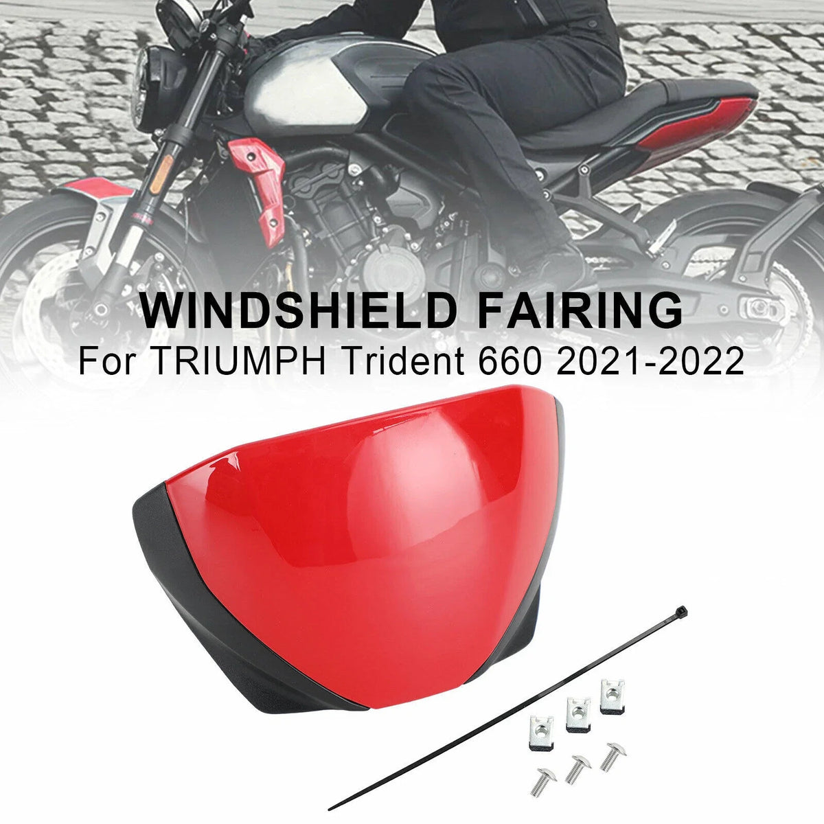 Windshield Fairing Deflector Red T for Triumph Trident 660 (2021-Present)