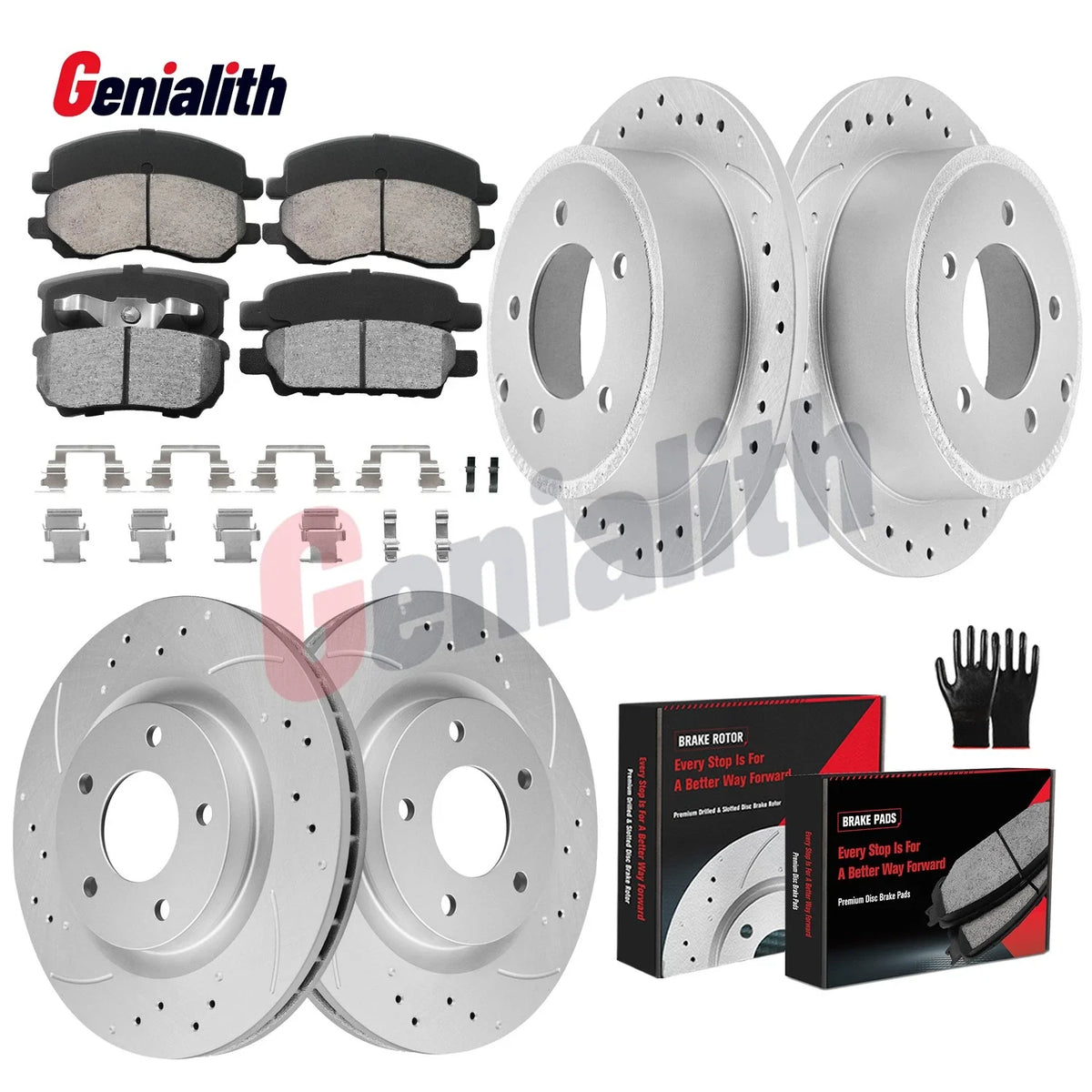 Brake Rotor & Pad Set (Drilled Slotted) for Jeep Compass Patriot 07-17
