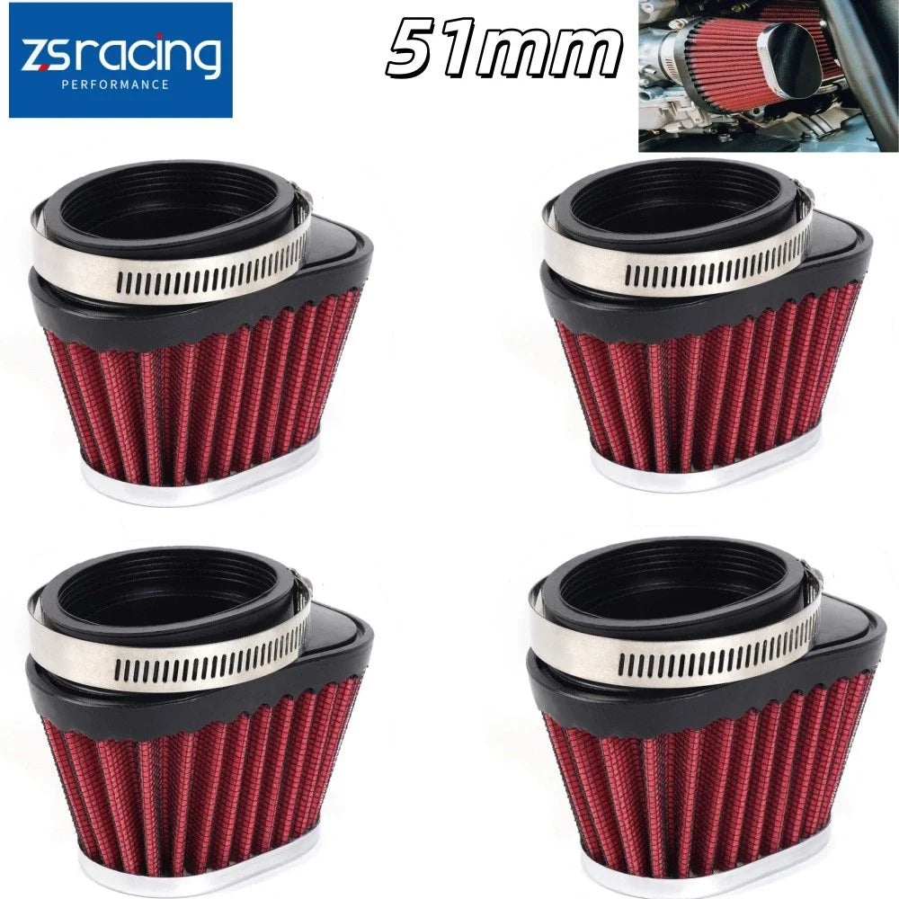 4X 51mm High Flow Air Filters for Motocross Scooter