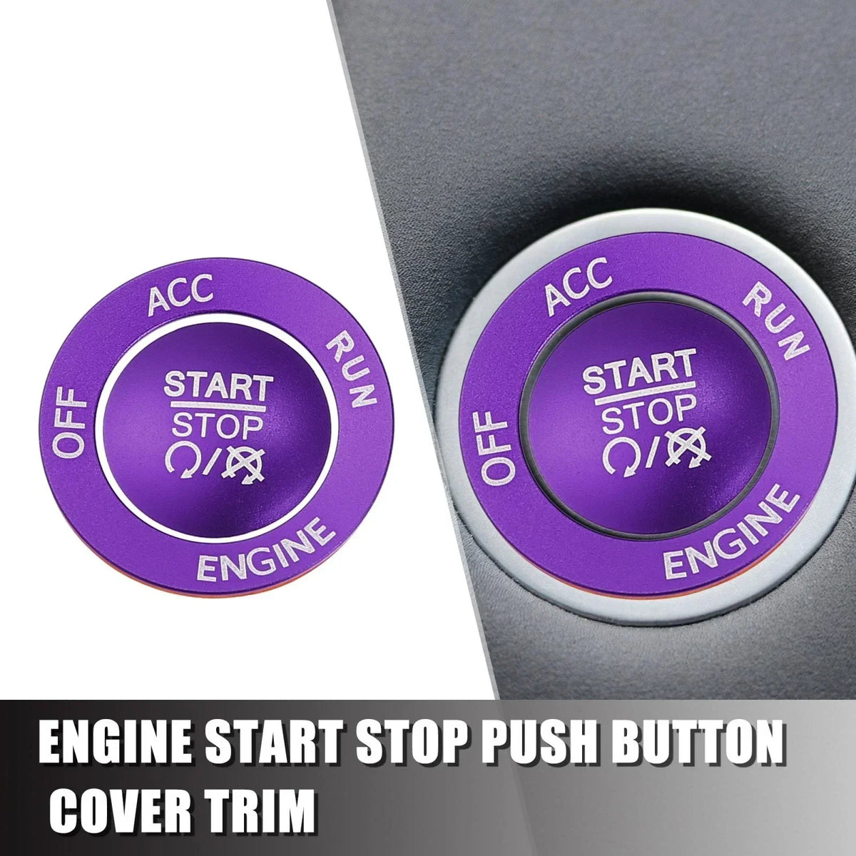 Engine Push Start Stop Button Cover Kit for Dodge 2015-2023