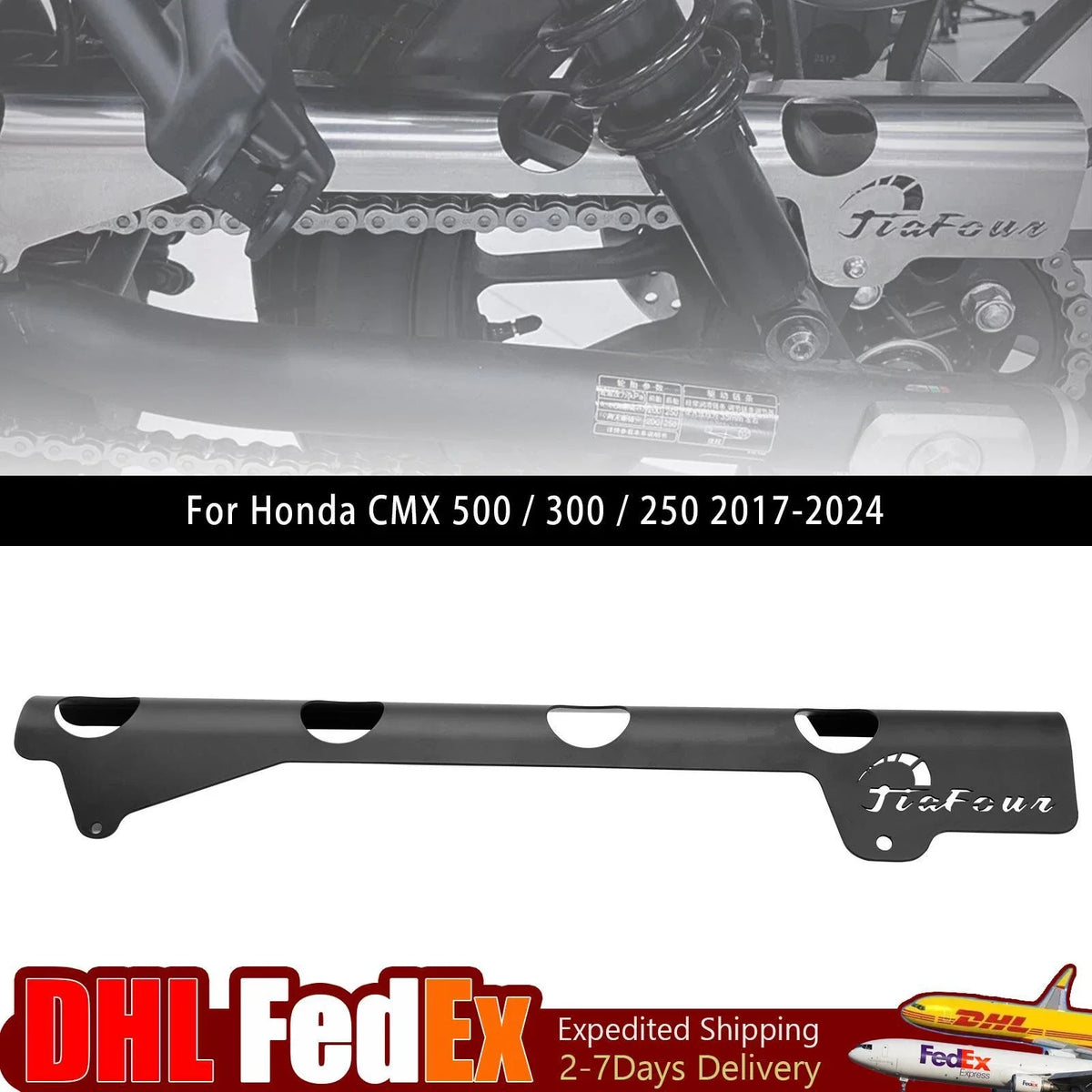 Chain Guard Cover Protector for Honda Rebel CL 250 300 500 CM CMX (2017–2024) Black