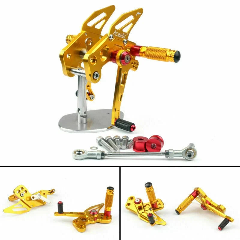 Rearsets Footpeg Pedals - Aluminum Gold T9 for Kawasaki Z125 Pro 2016-2019