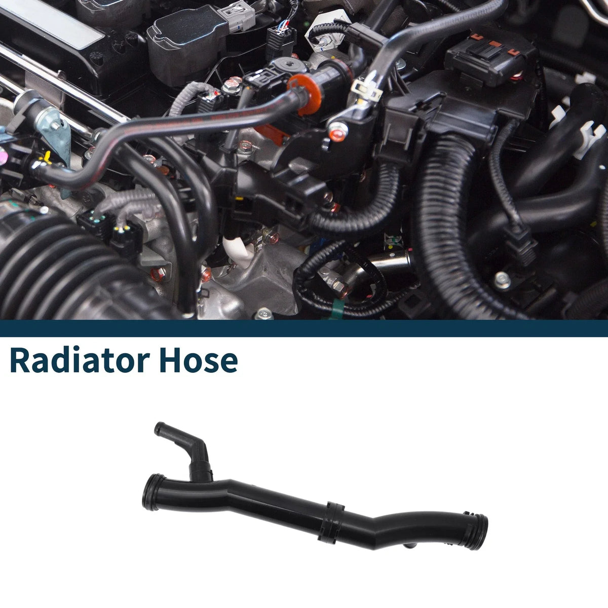 Radiator Hose Coolant Pipe for Volkswagen Jetta (2011–2014) 1 Pcs Black Plastic