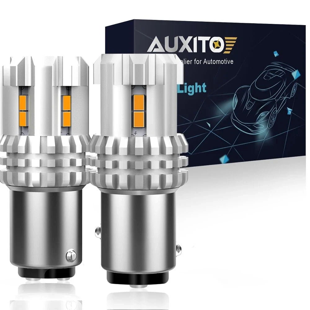 2X 1157 BAY15D LED Amber Turn Signal Side Marker Light Bulb for AUXITO