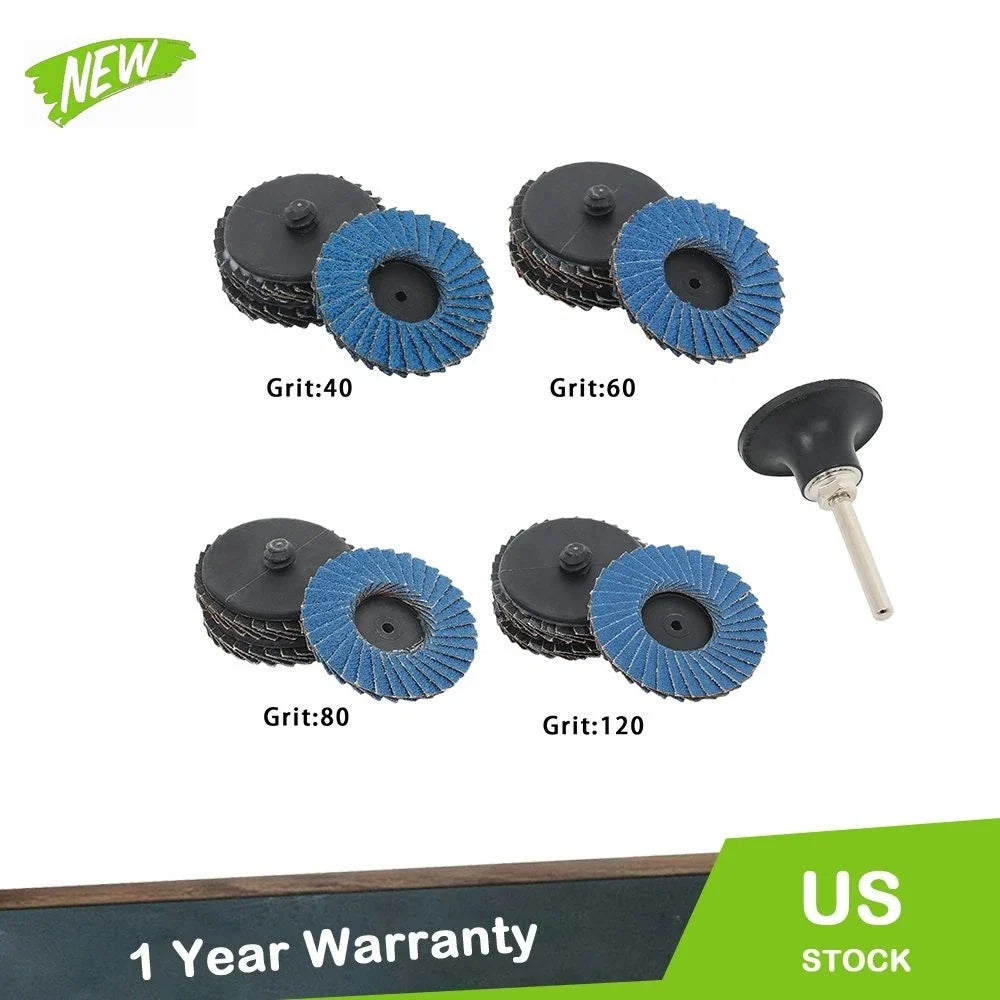 Quick Change Sanding Discs 2" Curved Flap Discs 20PCS 40-120 Grit