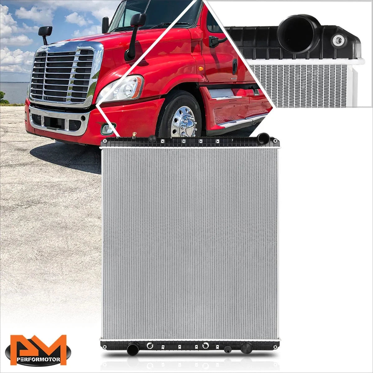 Cooling Radiator 2-Row Aluminum Core for Cascadia 2008-2012