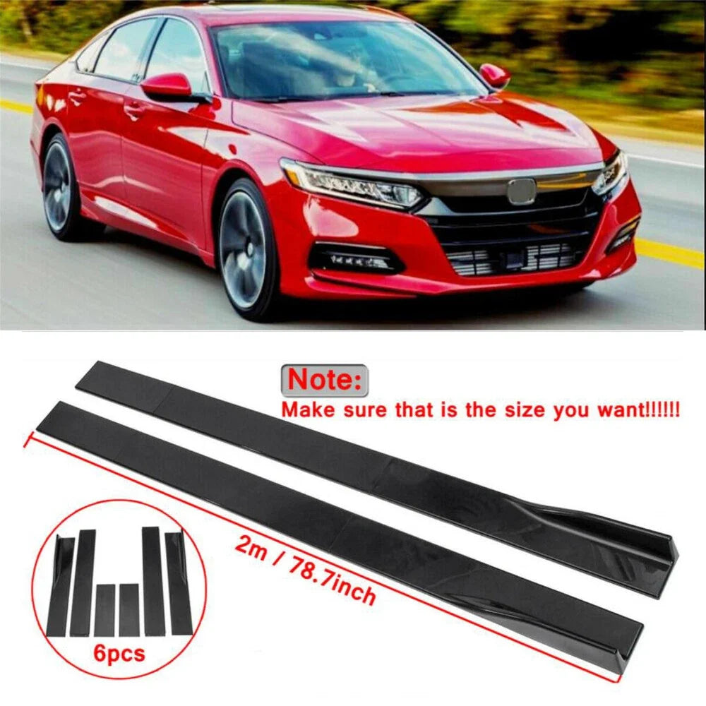 Set of 2 Gloss Black Side Skirt Extensions for Honda Accord (2000–2021)