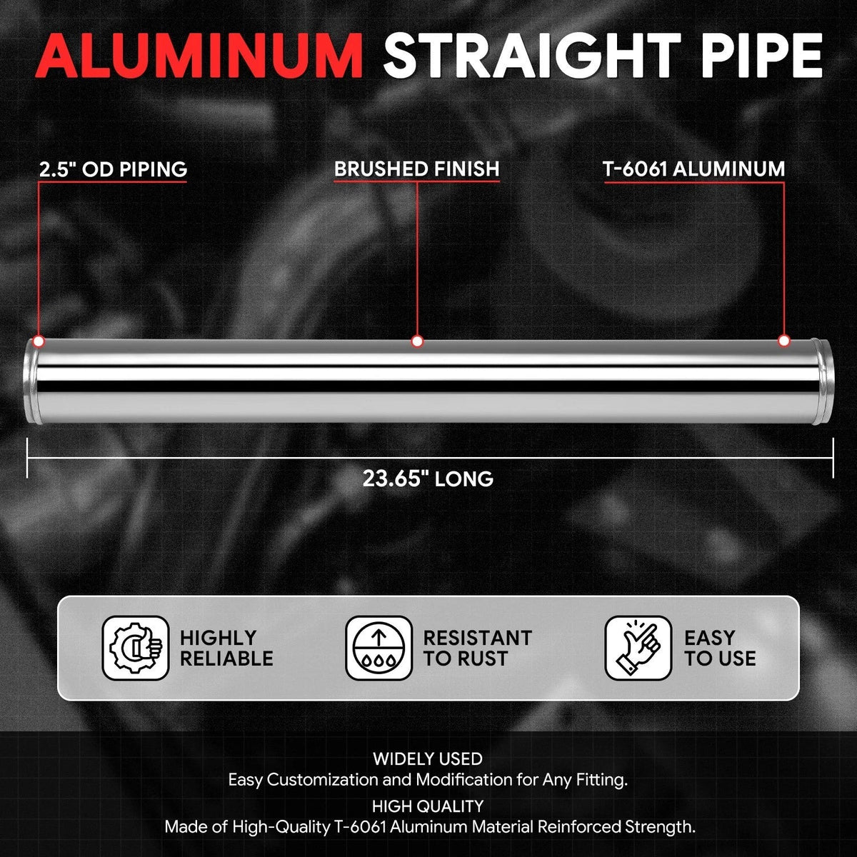 2.5" OD Aluminum Intercooler Pipes for