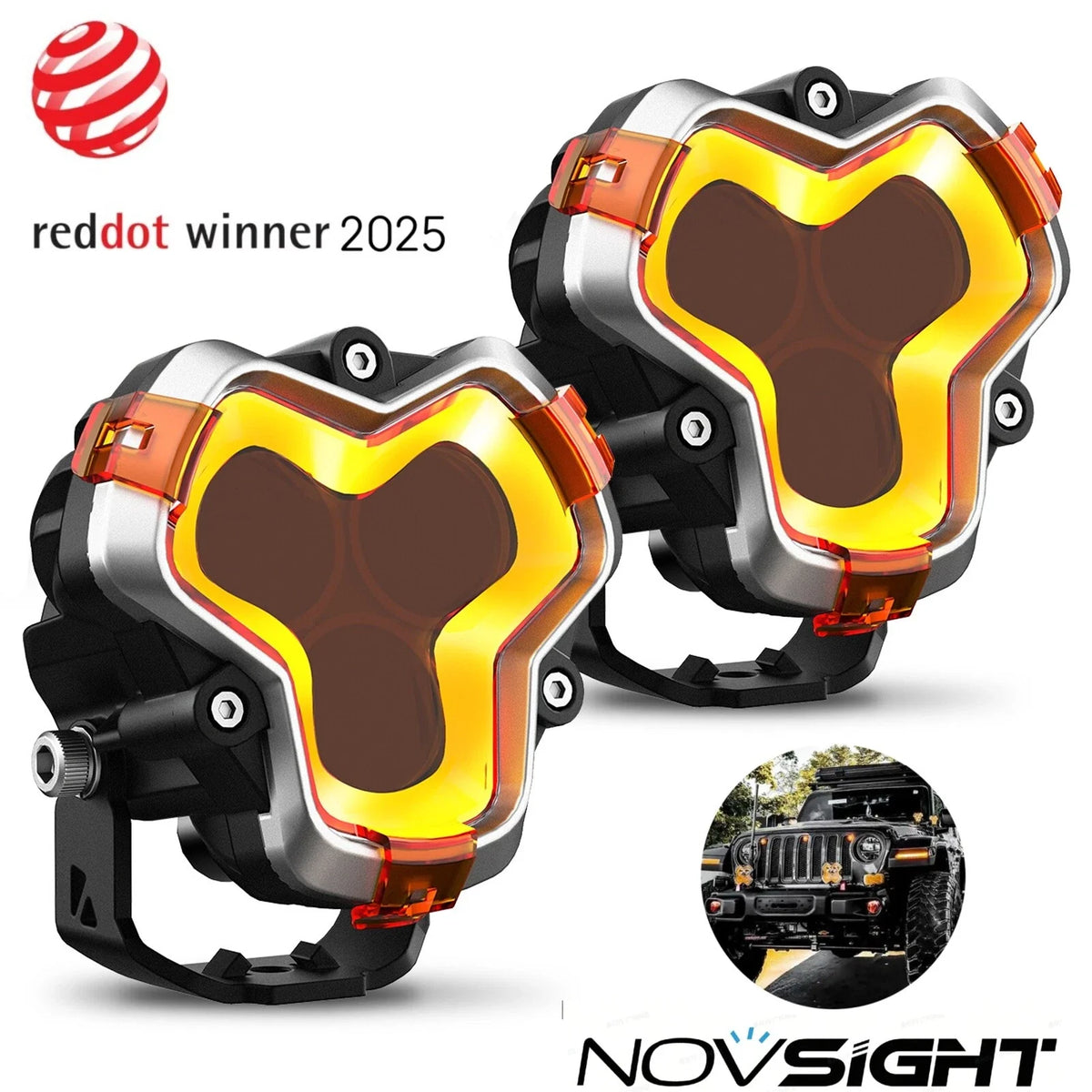 3" Work Light Pod LED for Jeep SUV - Reddot Winner NOVSIGHT