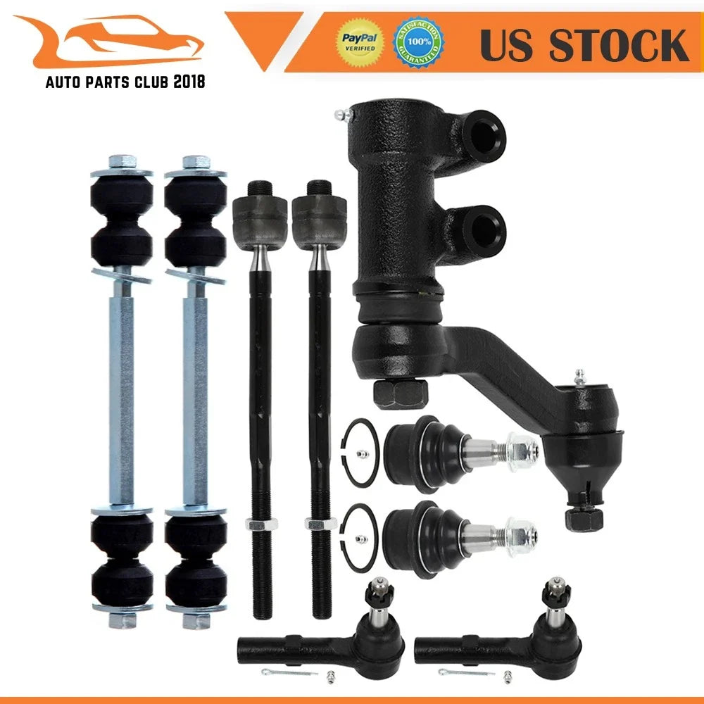 Set of 9 Front Lower Ball Joints & Tie Rod Ends for Silverado 2500 3500 HD (2011–2019)