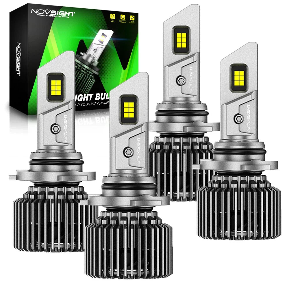 4X Combo Kit of 9005 + 9006 LED Headlight Bulbs for NOVSIGHT