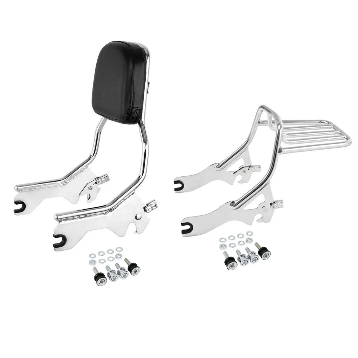 Chrome Sissy Bar Backrest with Luggage Rack for Harley Softail 2018-2025