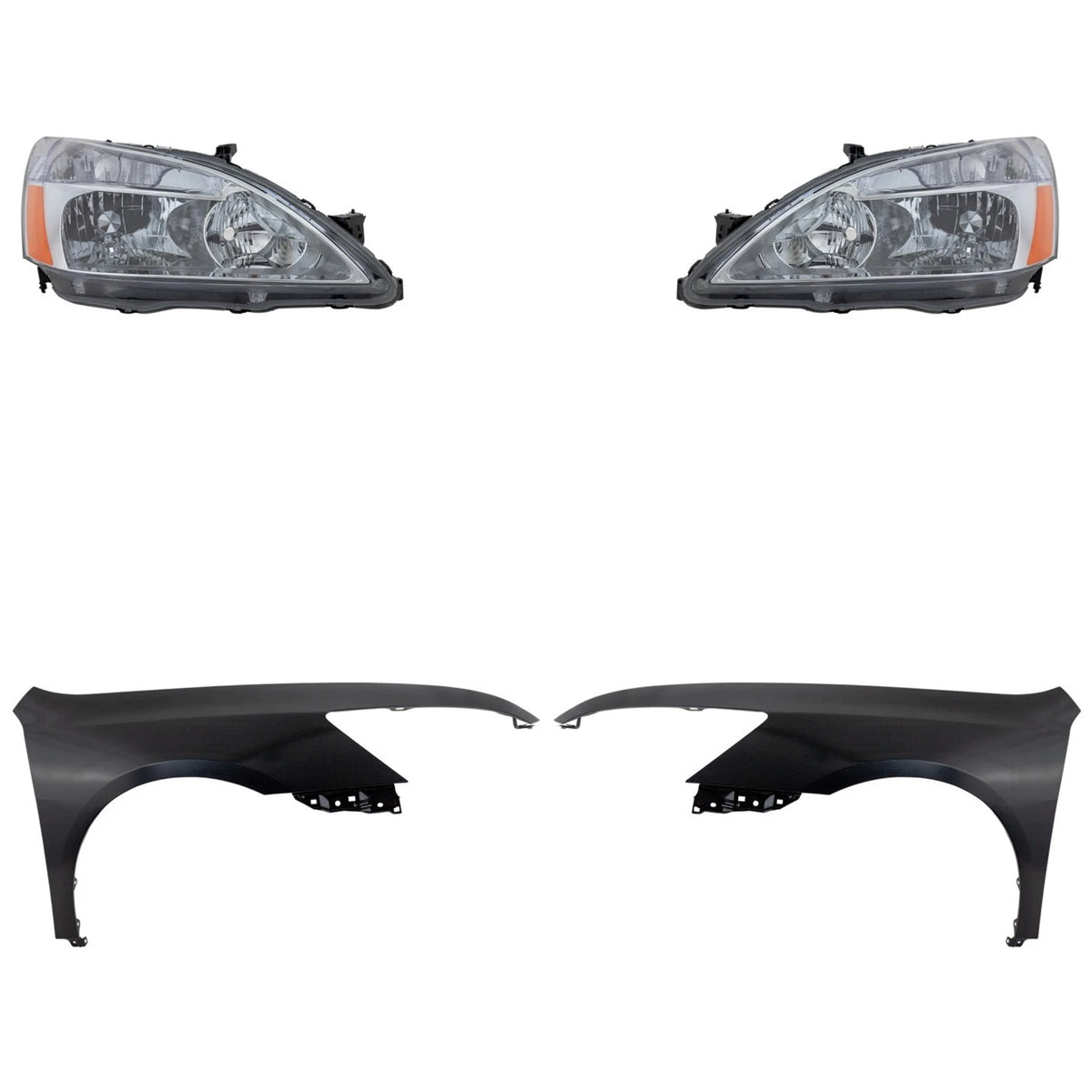 Headlight Kit for Honda Accord (2003–2007) Left Right Lens Housing Halogen CAPA