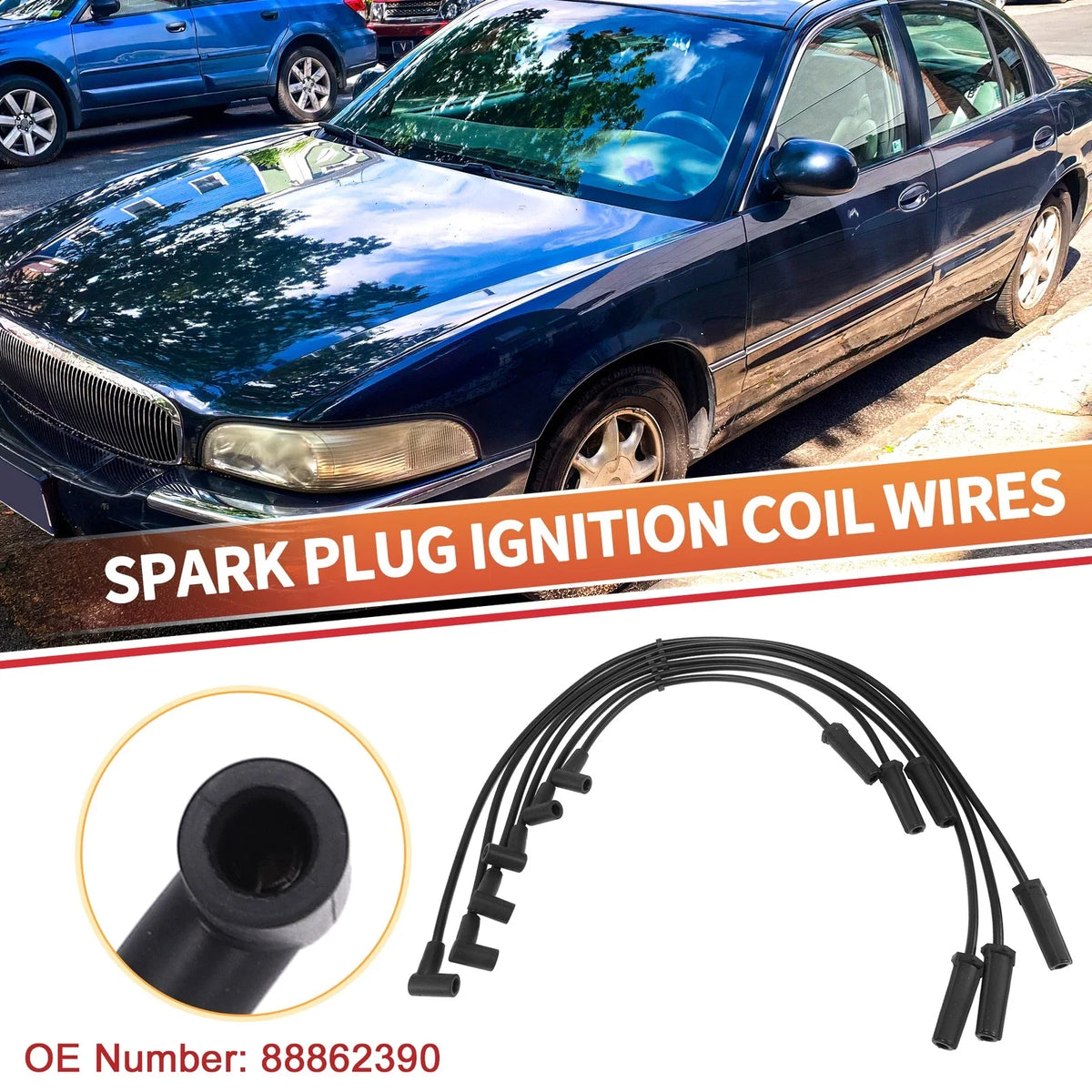 6X Spark Plug Wire Ignition Coil Cable No.88862390 for Buick LeSabre (1999–2005)