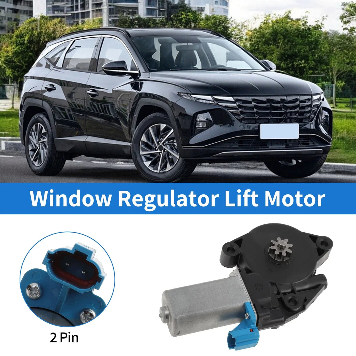 Front Left Power Window Regulator Lift Motor for Hyundai Tucson (2005–2009)