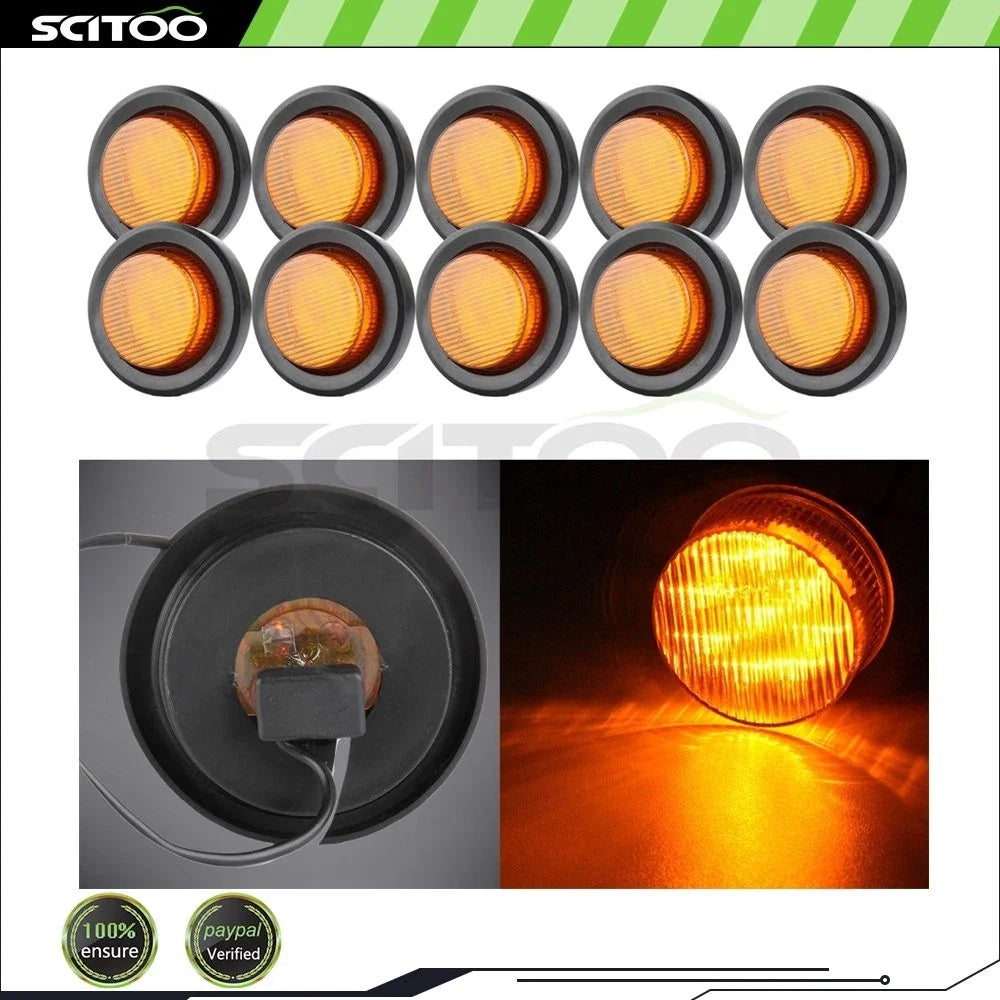 Set of 10 Amber Side Marker Clearance Lights for Kenworth T2000