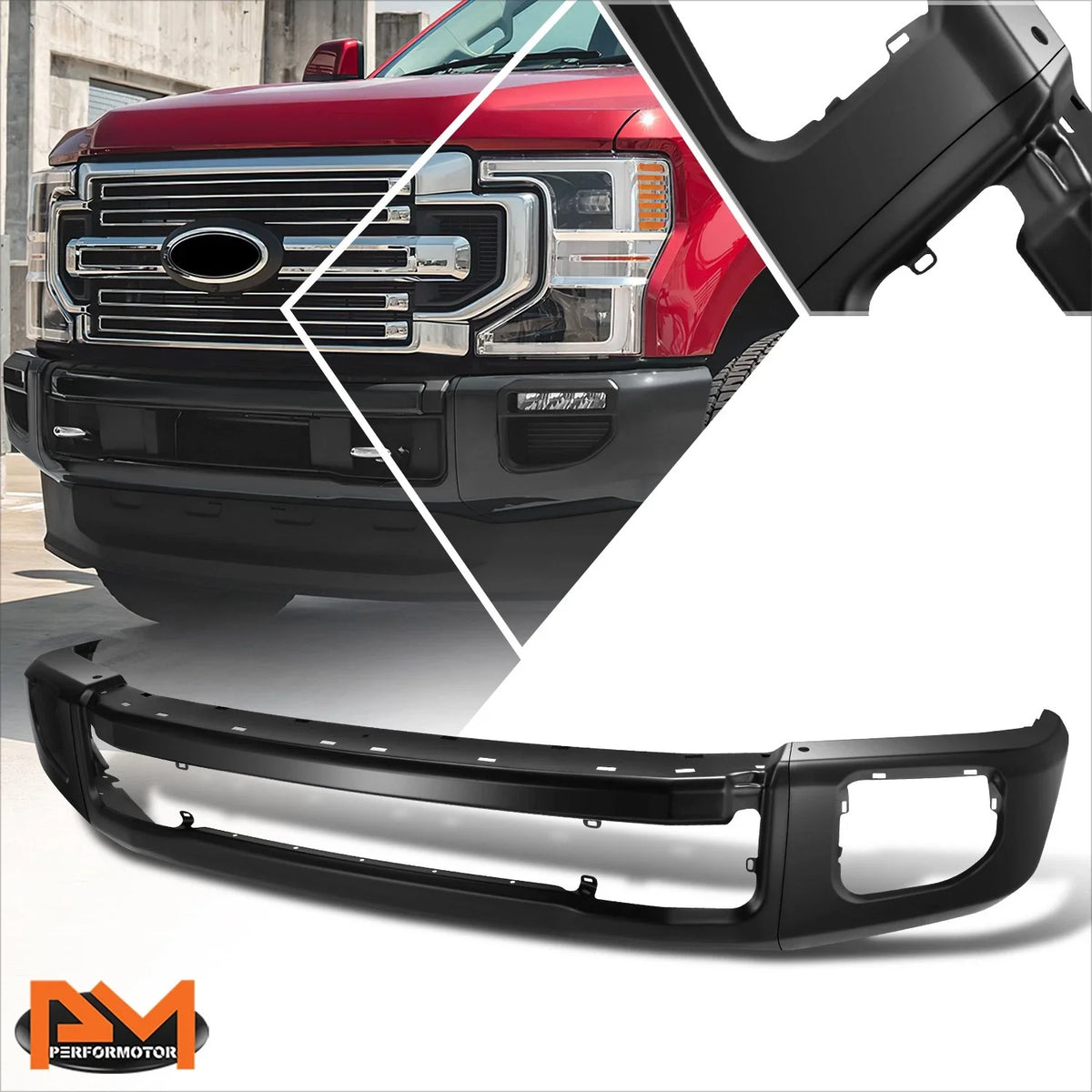Front Face Bar Bumper for Ford F-250 F-350 Super Duty (2020-2022) w/Fog Holes