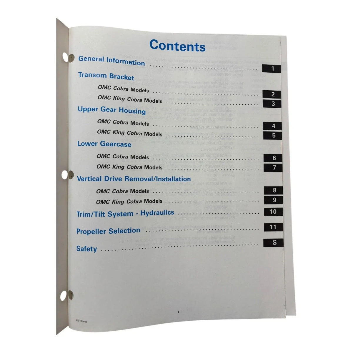 OMC Cobra Stern Drives Service Manual for Cobra (1990–1998) 503167