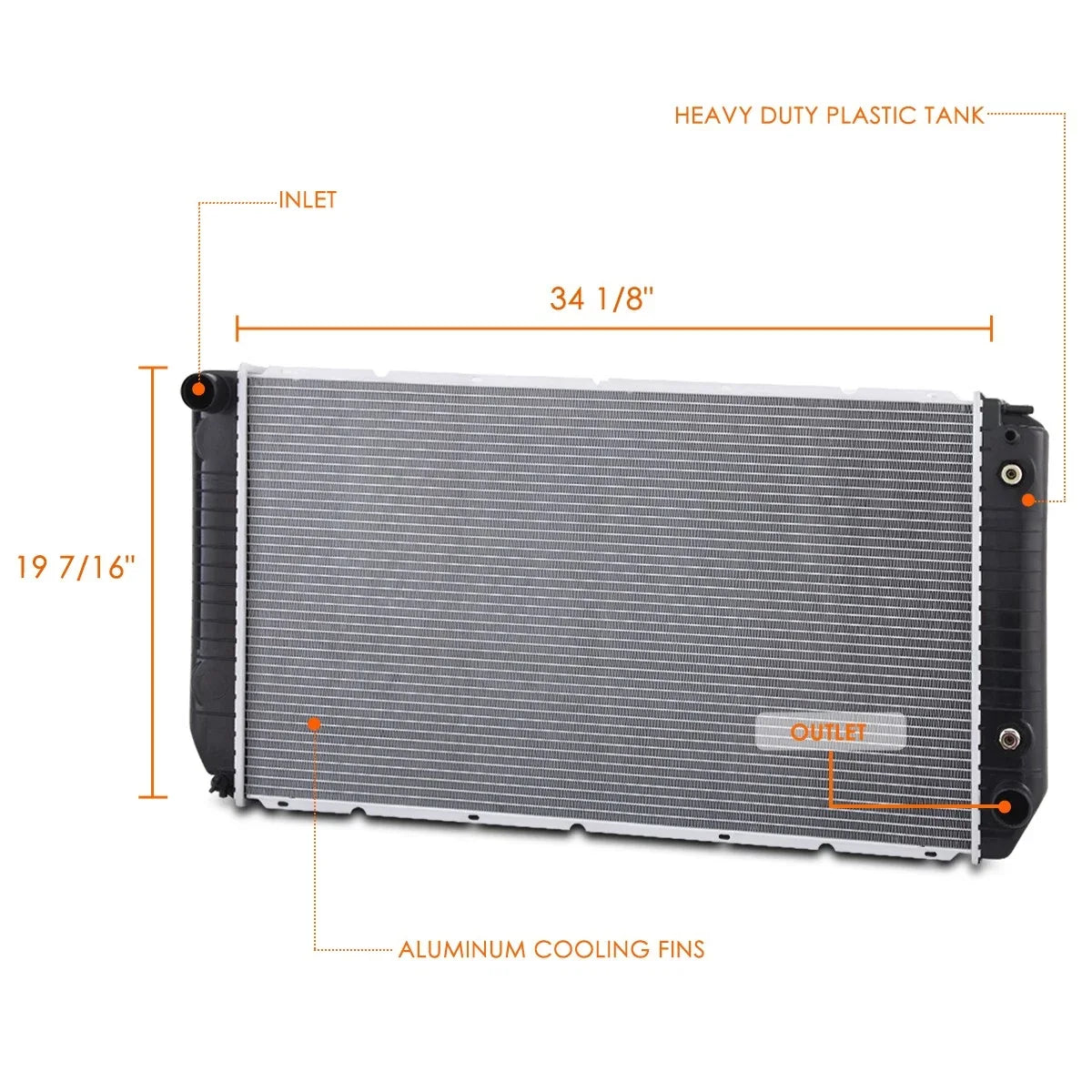 2-Row Radiator DPI-1523 for Chevy GMC C/K 1500-3500 (1994–2002)
