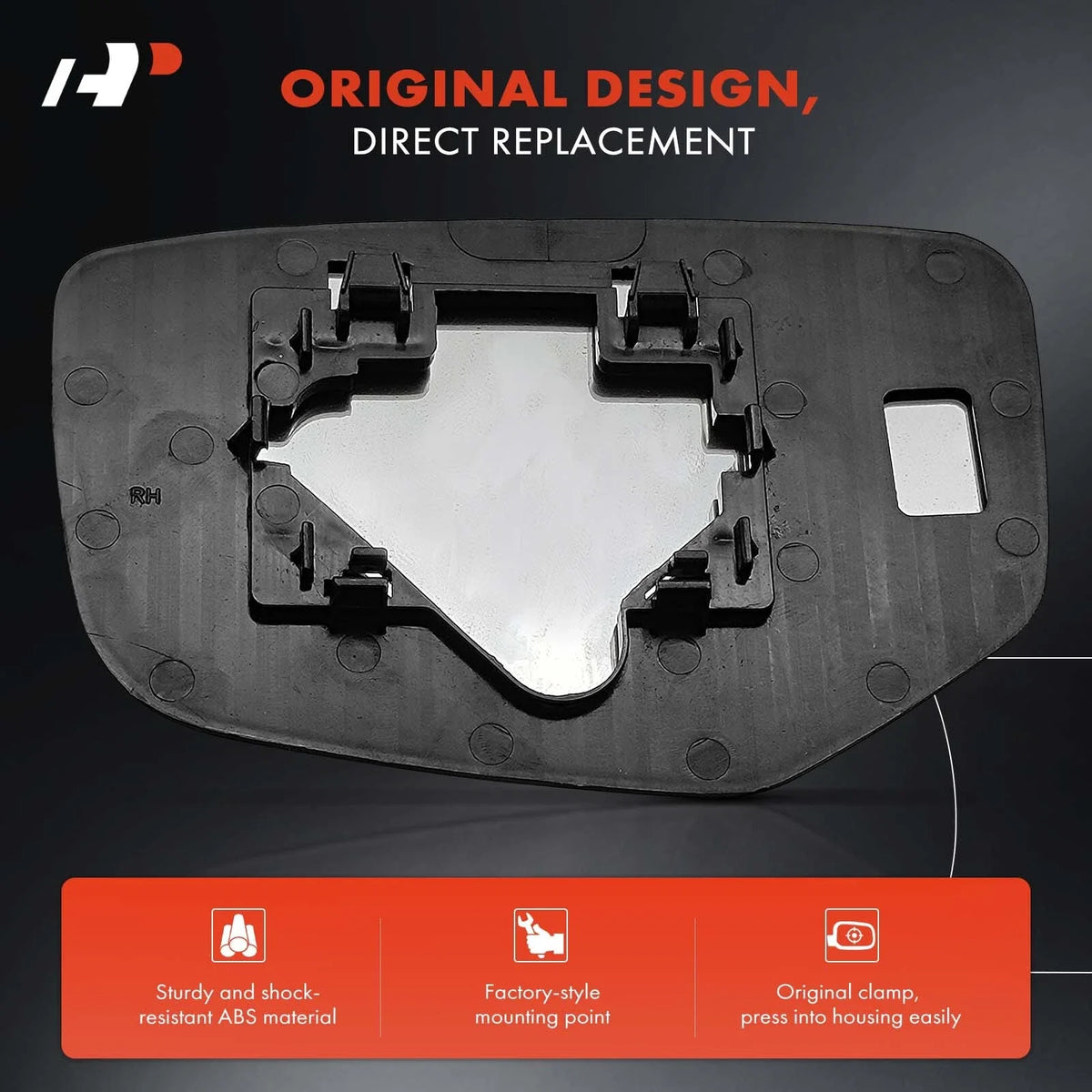 Passenger Side Manual Mirror Glass for Honda Accord (2008-2012)