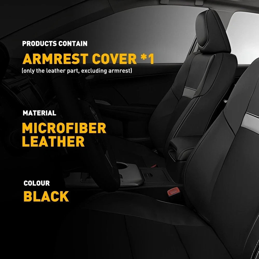 Center Armrest Console Lid Cover Trim Leather Black for Toyota Camry (2012–2017)