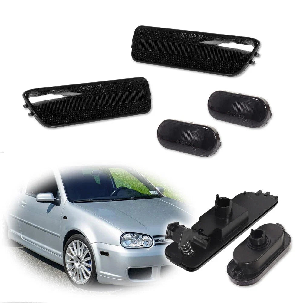 Dark Smoked Lens Front Bumper Side Markers for VW MK4 Golf GTI Jetta