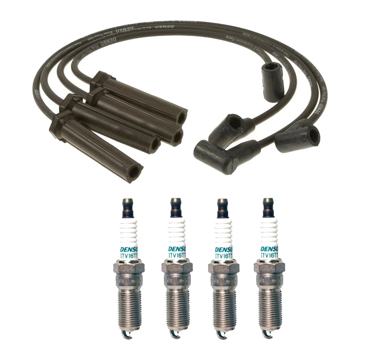 Denso 7mm Wire Set & 4 Iridium TT Spark Plugs for Chevy 2.2L L4 (2000–2005)