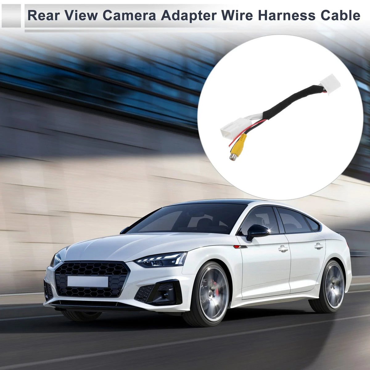 Rear View Camera Adapter Wire Harness for Toyota 4Runner (2012–2014) RCA Black