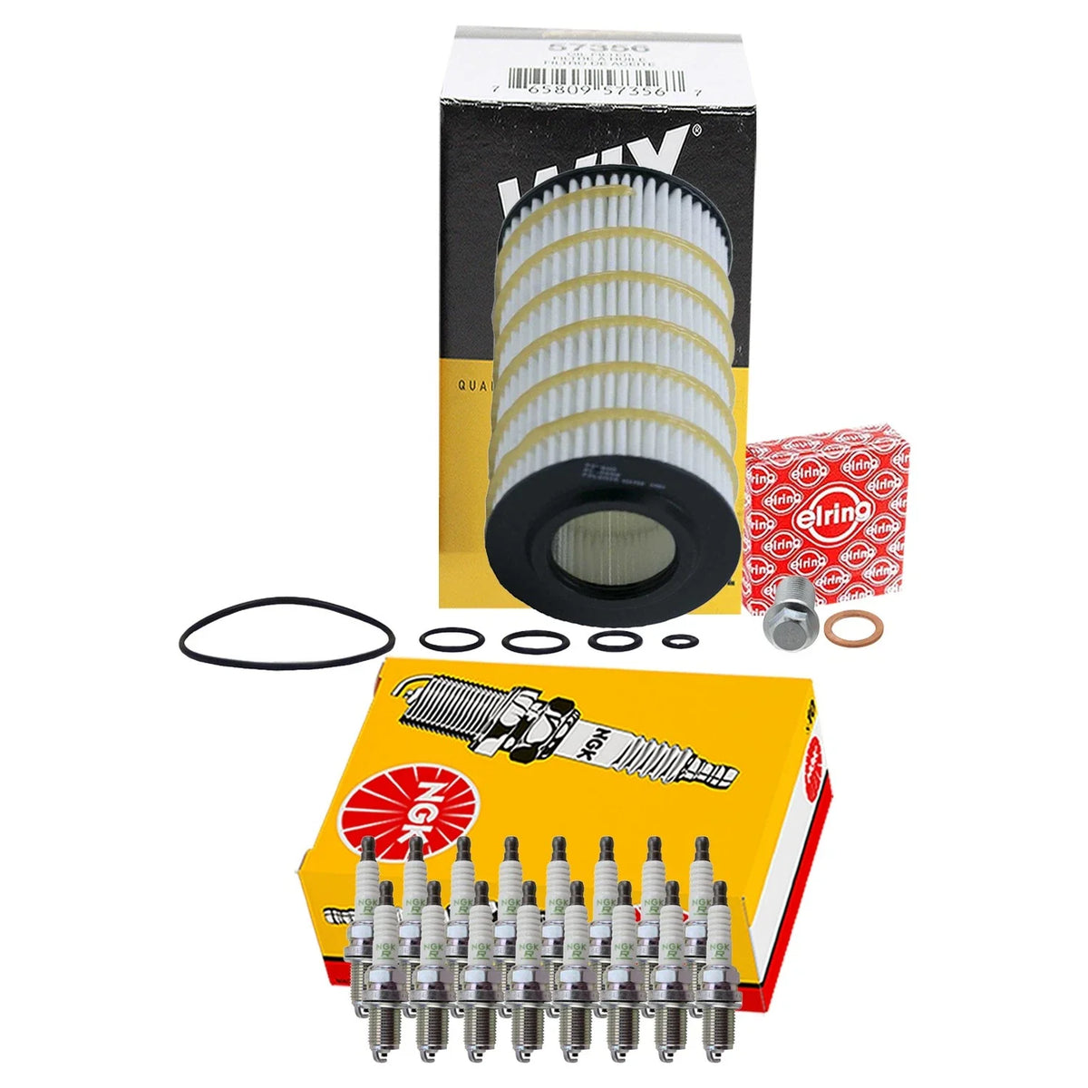 Engine Oil Filter by Wix & NGK V-Power Spark Plugs for C43 AMG 1998-2000