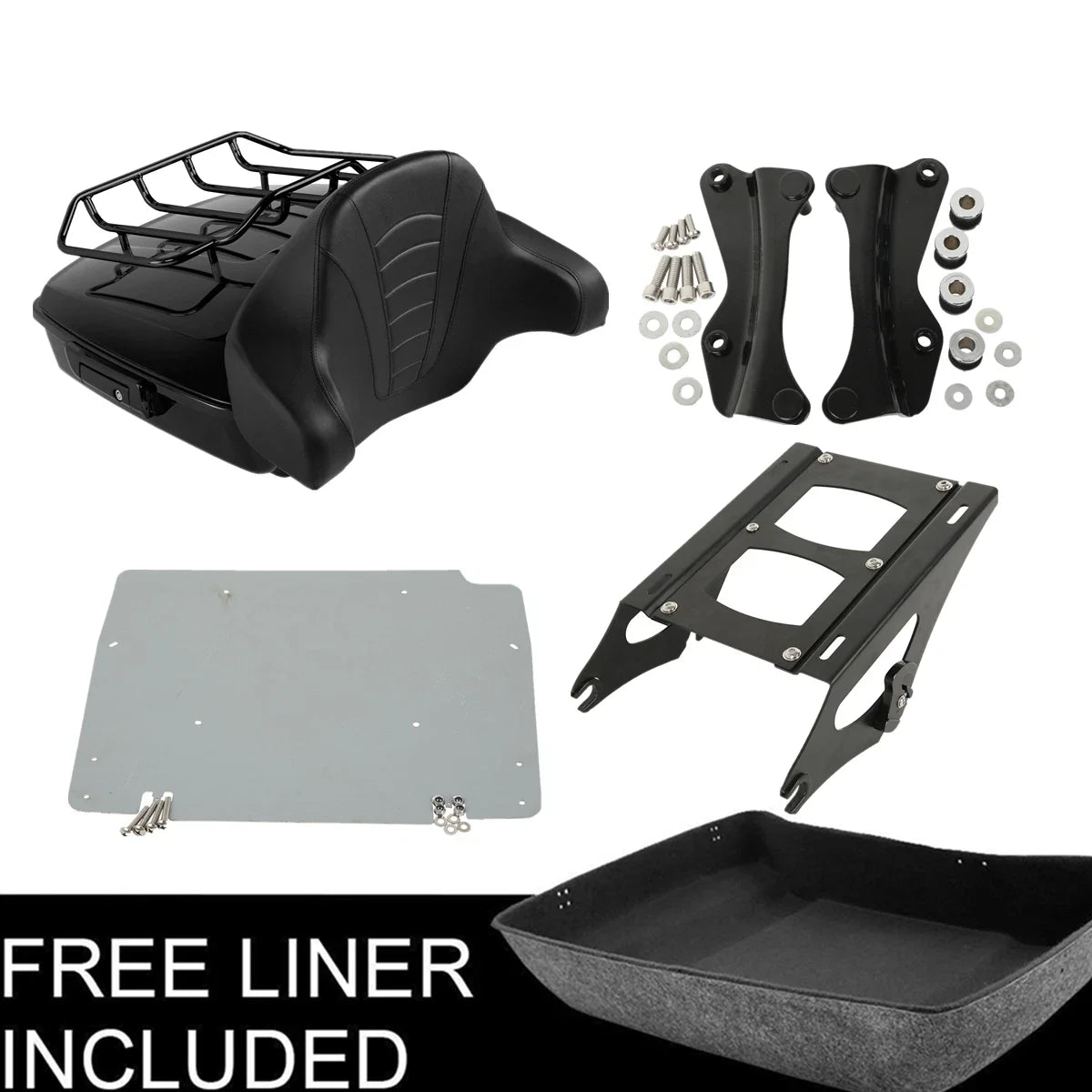 Trunk Backrest Pad & Mounting Kit for Harley Touring 2014-2026