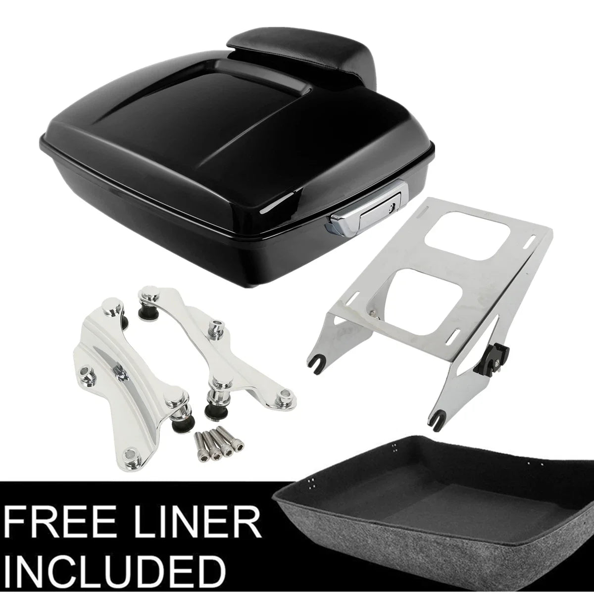 Chopped Trunk Pad Rack with Docking Kit for Harley Touring 2014–Present