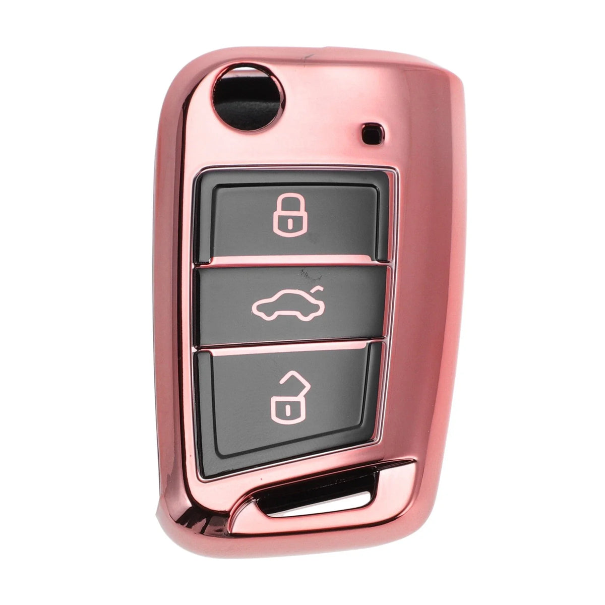 Pink TPU Silicone Key Case for VW Golf 7 Mk7, Tiguan, Touran, T-Roc (2013–2023)