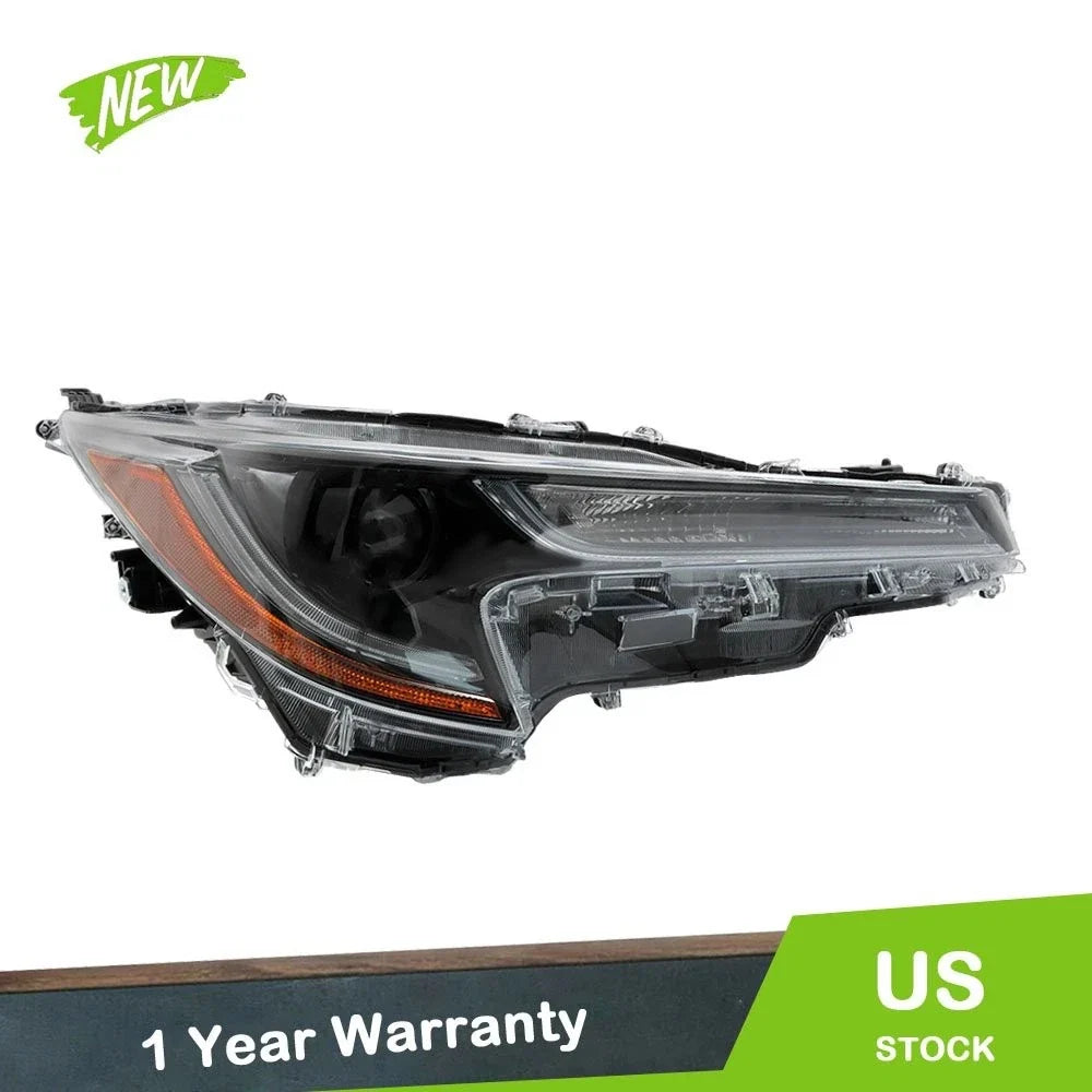 Clear Halogen Black Passenger Side Projector Headlight for 2023 Toyota Corolla