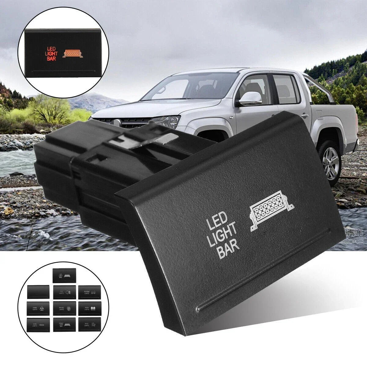 Amarok LED Work Rear Spot Reverse Light Bar with Push Button Switch