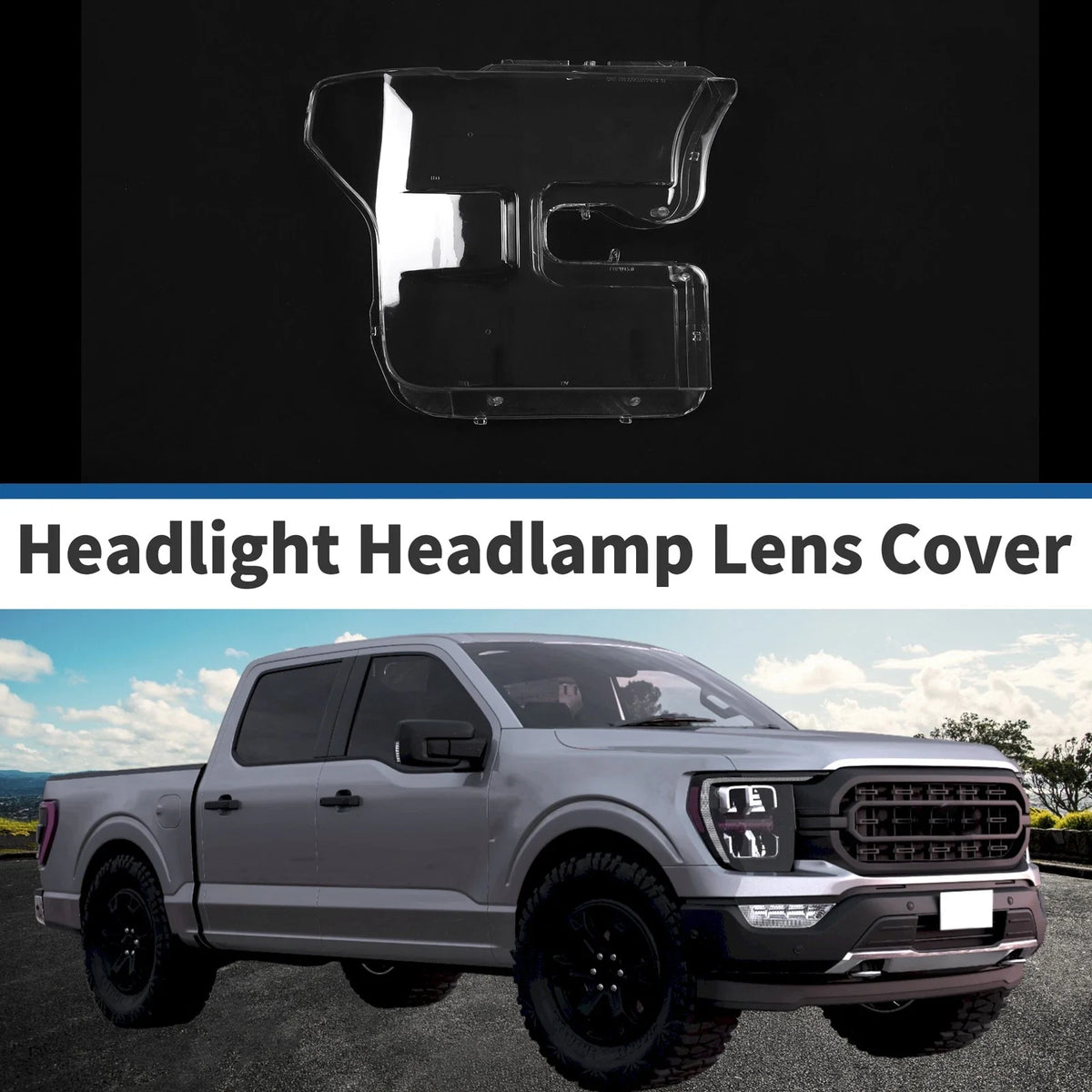 1 Pcs Headlight Lens Cover for Ford F-150 (2015–2017) PC Clear