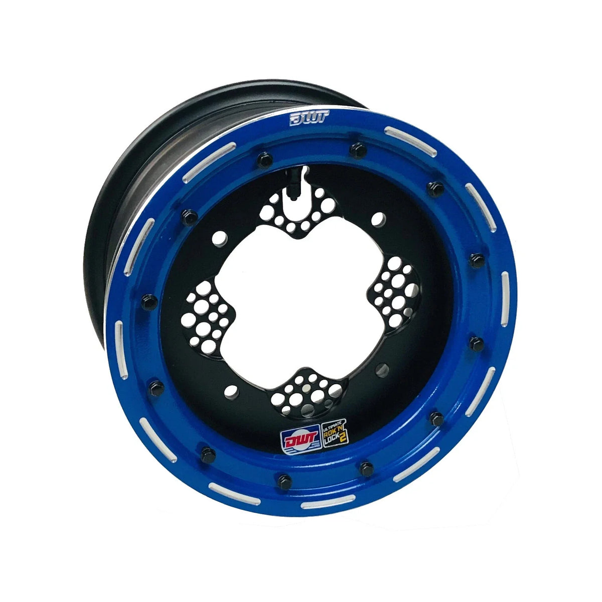 2X DWT ROK'N LOK Front Blue Beadlock Rim Wheel 10" 10x5 4/144 for TRX 450R (2004–2007)