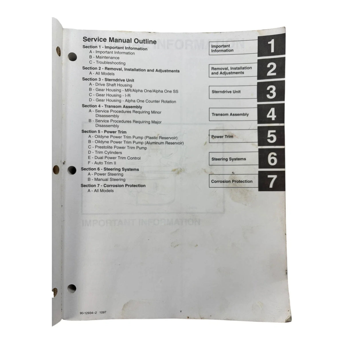 Sterndrive Units Service Manual #6 for MerCruiser R/MR/Alpha One (1997)