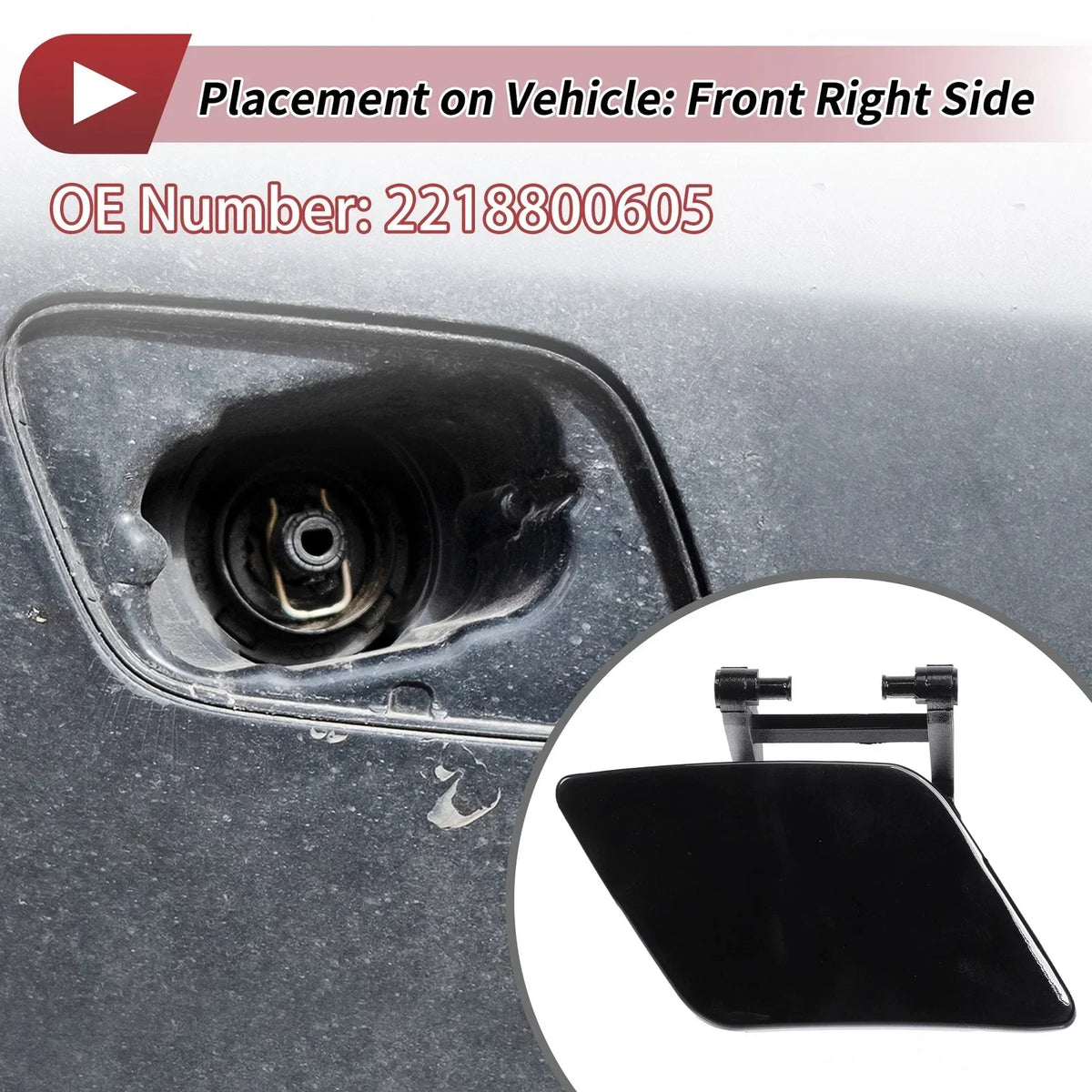 Right Side Front Headlight Washer Nozzle Cover for W221 Mercedes-Benz