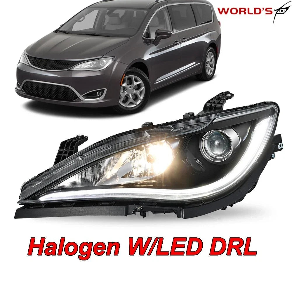 Halogen Headlight with LED DRL Chrome for Chrysler Pacifica (2017–2020)