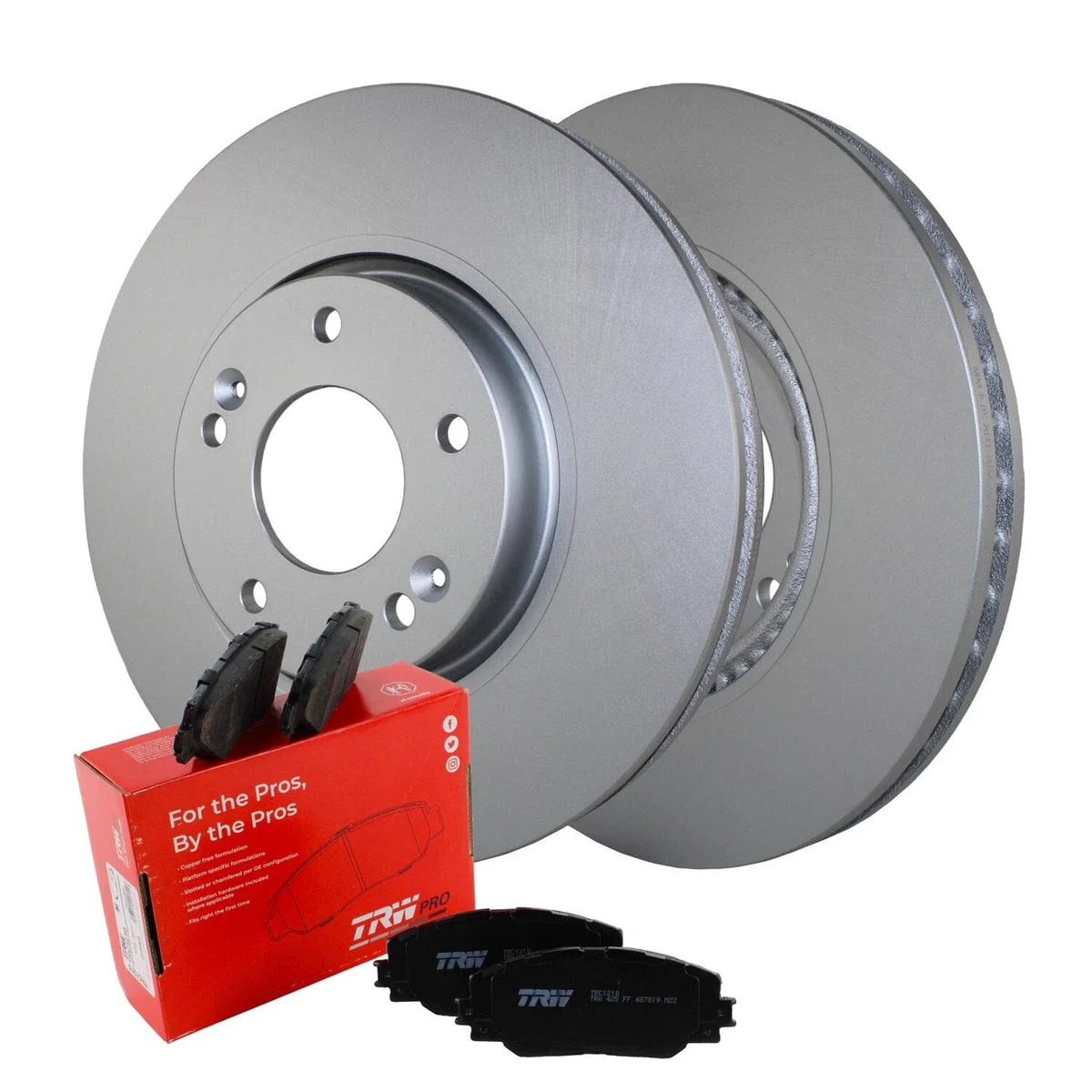 Front Brake Kit with 300mm Disc Rotors & TRW Pads for Forte Koup 2010-2013