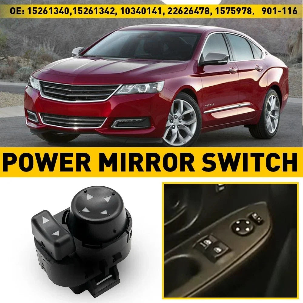 LH Mirror Control Switch for Chevy Impala HHR (2000-2015)