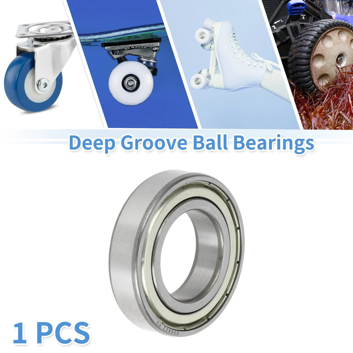6006ZZ Deep Groove Ball Bearing for Scooter Skateboard Wheel (P0 30x55x13mm)