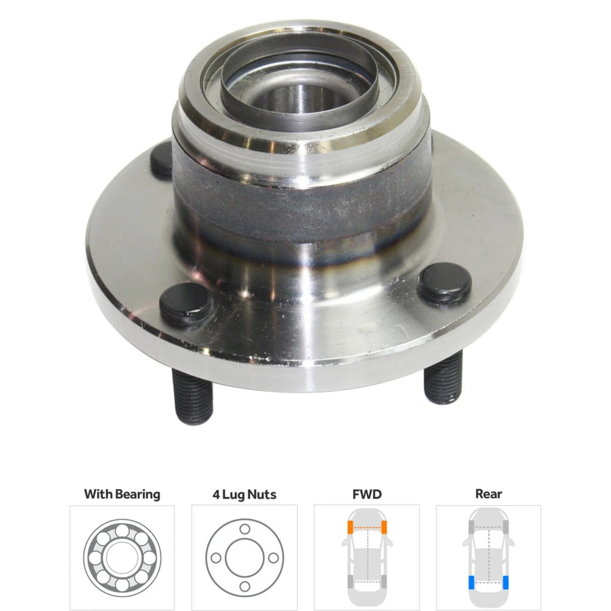 Wheel Hubs for Ford Focus (2000–2007) Rear Left Right with Bearing