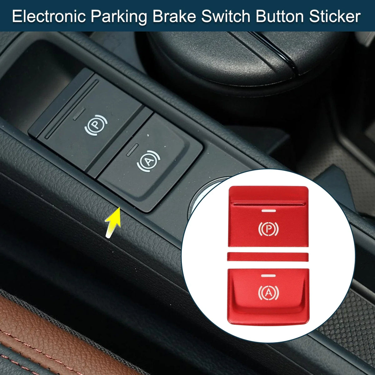 Electronic Parking Brake Switch Button Sticker for Audi Q3 (2019–2020) Red