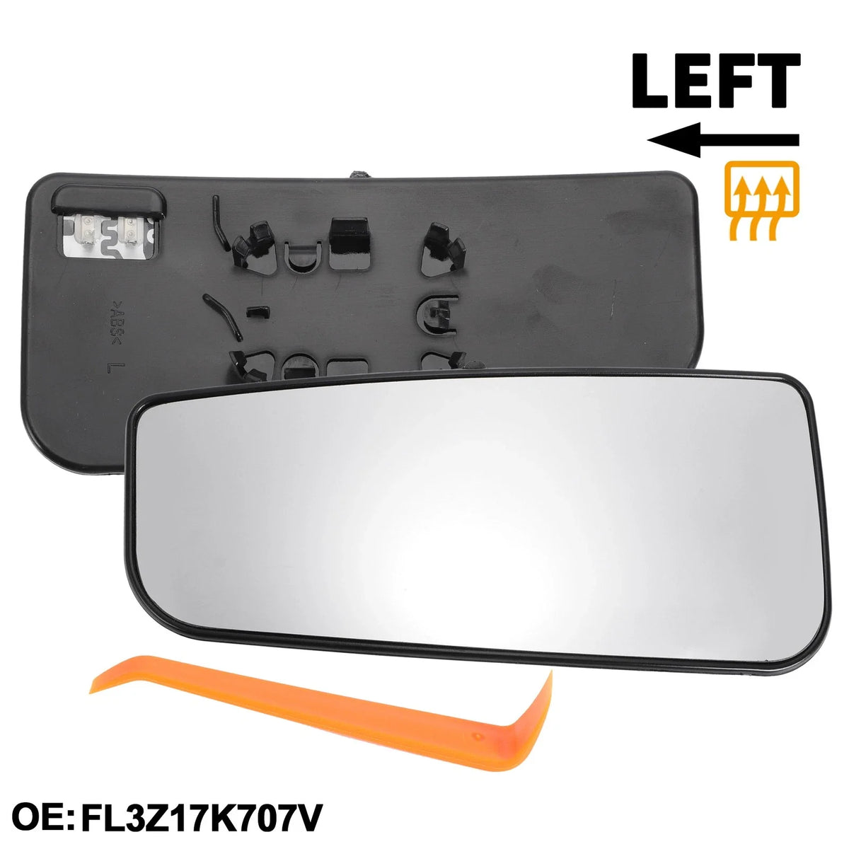 Heated Left Driver Side Tow Mirror Glass for Ford F150
