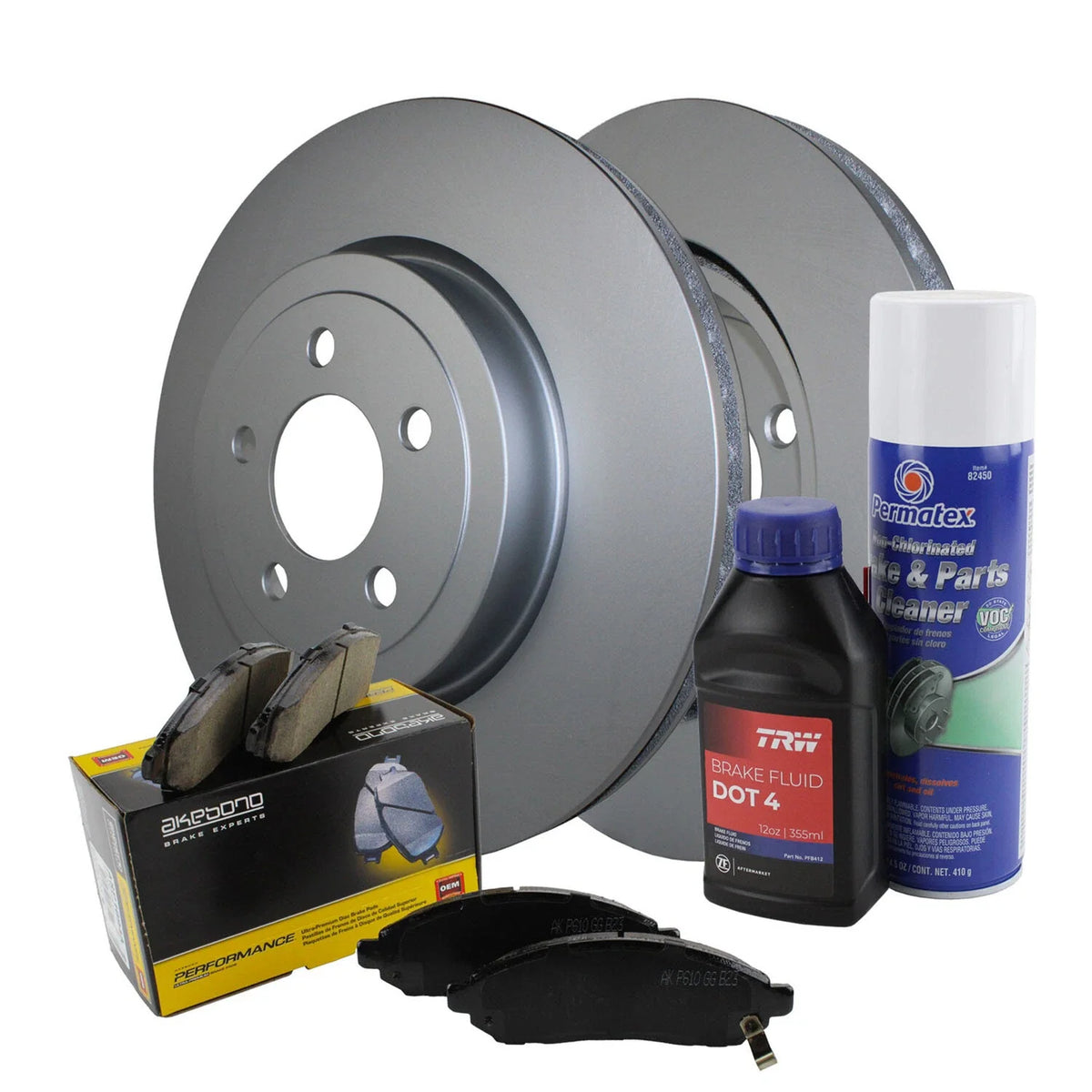 Front Brake Kit with Akebono Ceramic Pads & 345mm Rotors for Chrysler Dodge