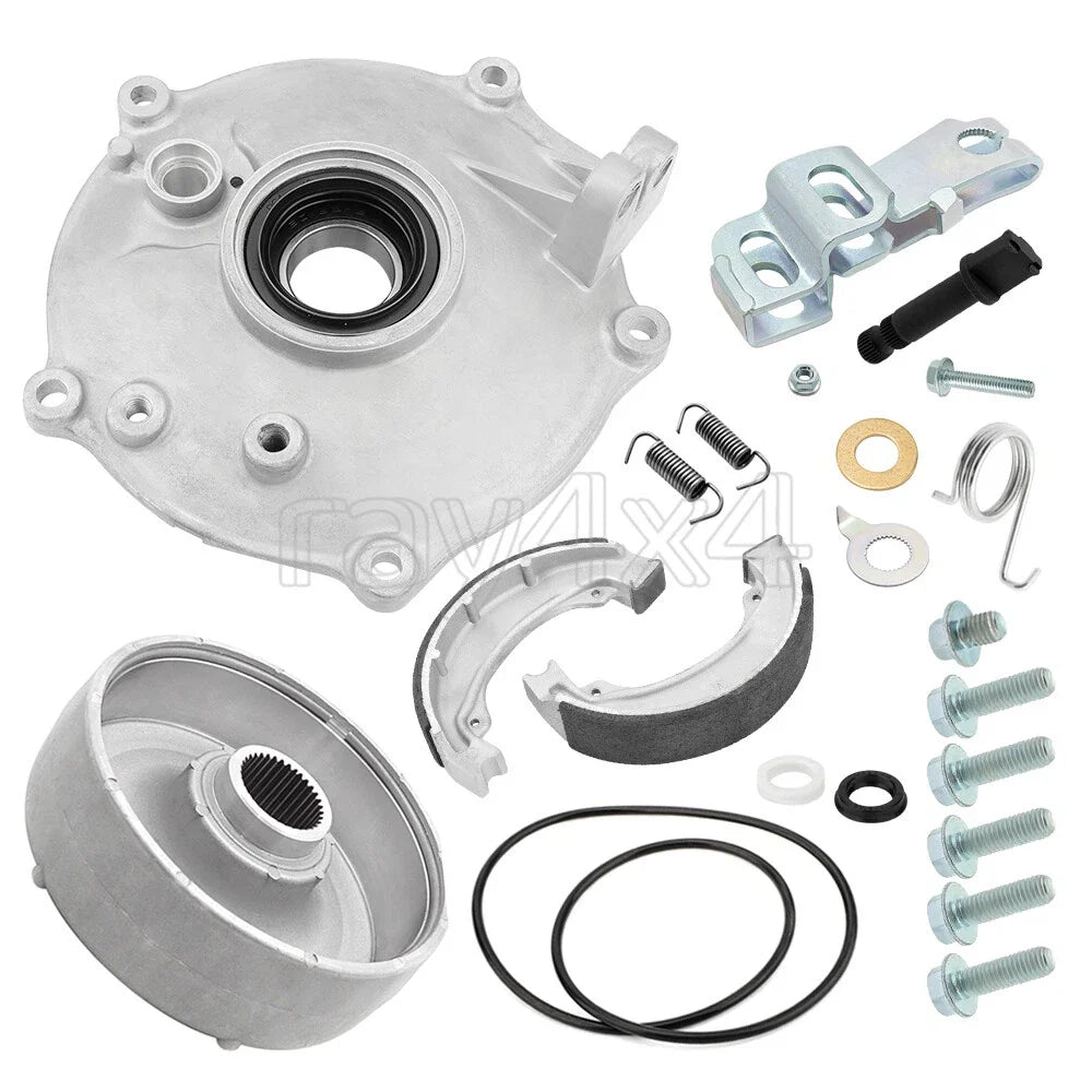 Rear Brake Shoes Kit with Hub Plate Cover for Honda Recon 250 2002-2004